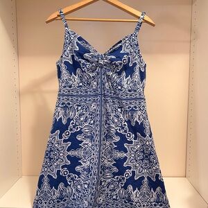 Tommy Bahama Blue and White Midi Dress